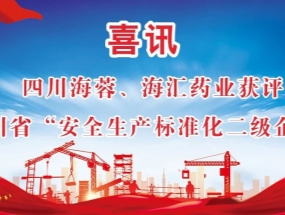海蓉、海匯藥業獲評“安全生產標準化二級企業”